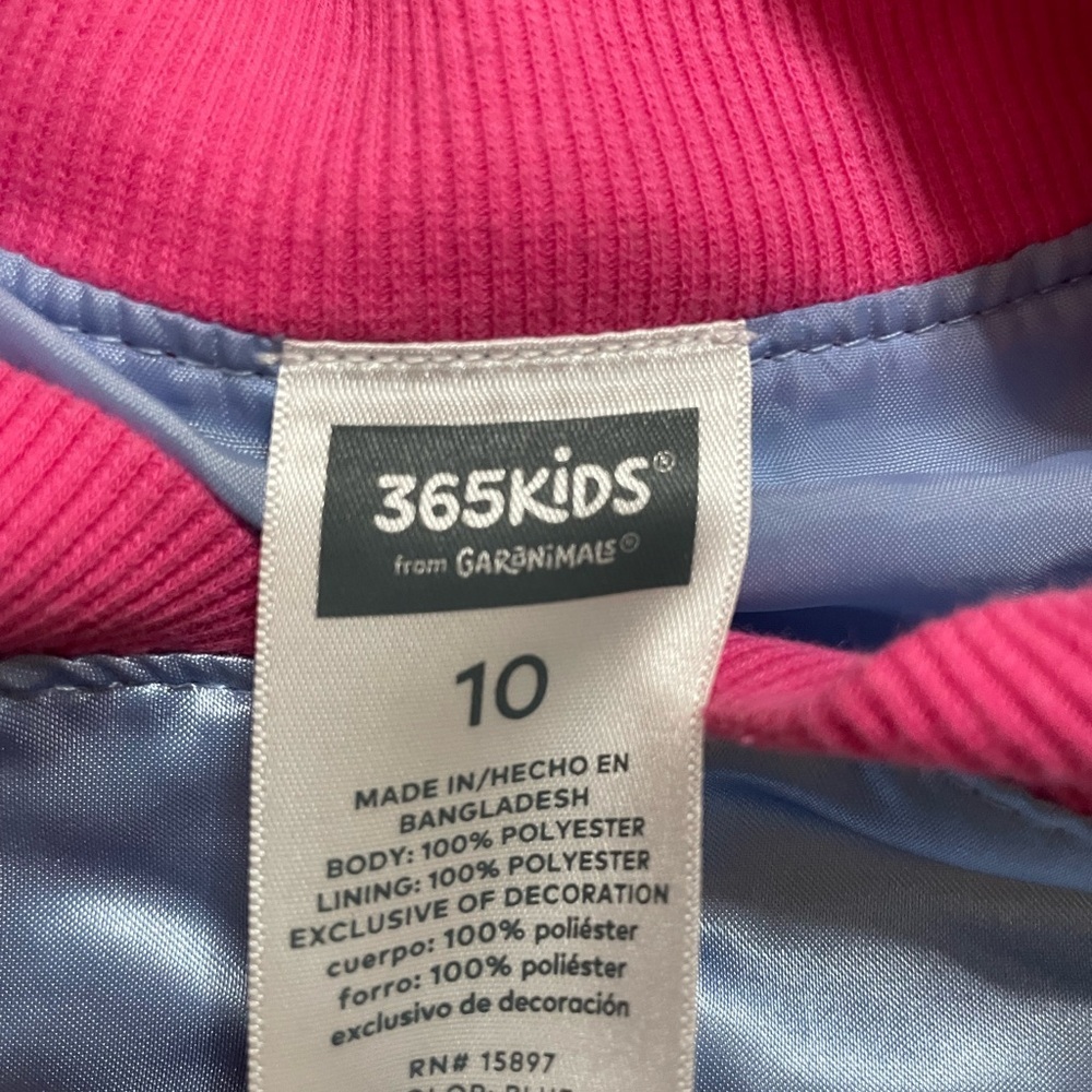 Unicorn Satin with Pink and Blue Accents Bomber Jacket - Picture 8 of 9